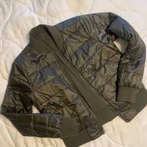 Lululemon Reversible Bomber Jacket Dark Green Size 8